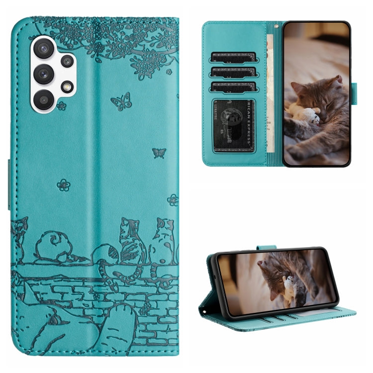 Cat Embossing Pattern Leather Phone Case with Lanyard, For Samsung Galaxy A13 4G, For Samsung Galaxy S22 Ultra, For Samsung Galaxy S22+, For Samsung Galaxy S22, For Samsung Galaxy A22 5G, For Samsung Galaxy S21 FE, For Samsung Galaxy A72               ...