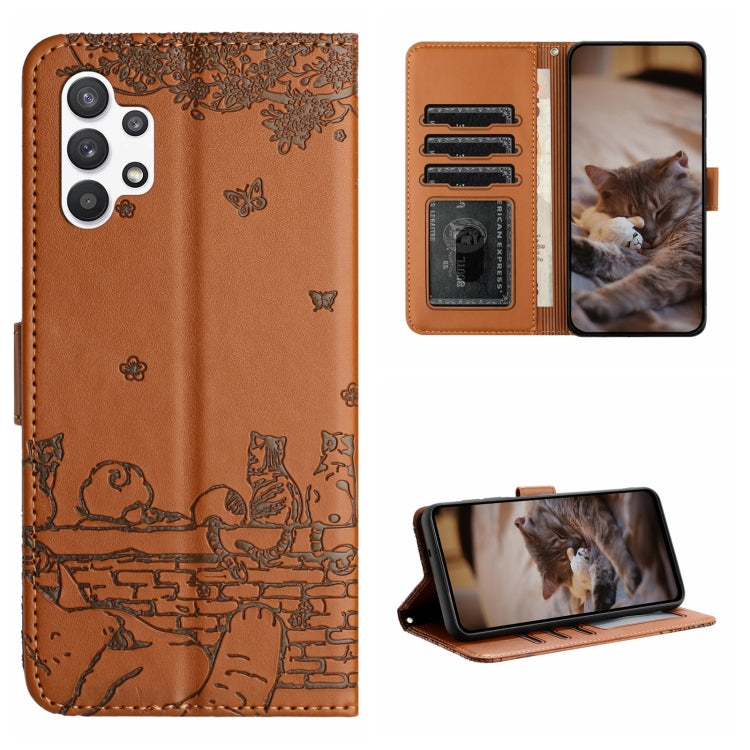 Cat Embossing Pattern Leather Phone Case with Lanyard, For Samsung Galaxy A13 4G, For Samsung Galaxy S22 Ultra, For Samsung Galaxy S22+, For Samsung Galaxy S22, For Samsung Galaxy A22 5G, For Samsung Galaxy S21 FE, For Samsung Galaxy A72               ...