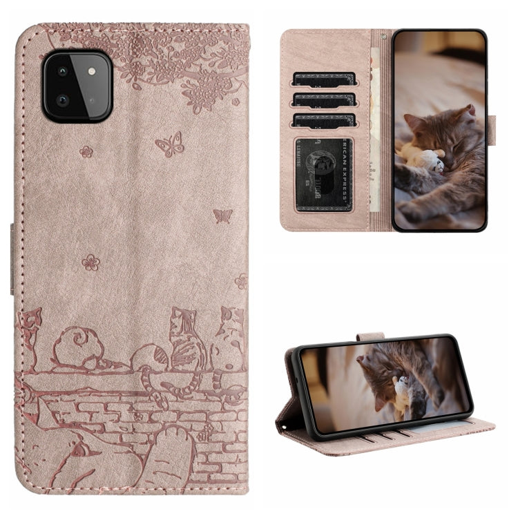 Cat Embossing Pattern Leather Phone Case with Lanyard, For Samsung Galaxy A13 4G, For Samsung Galaxy S22 Ultra, For Samsung Galaxy S22+, For Samsung Galaxy S22, For Samsung Galaxy A22 5G, For Samsung Galaxy S21 FE, For Samsung Galaxy A72               ...