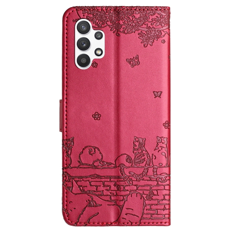 Cat Embossing Pattern Leather Phone Case with Lanyard, For Samsung Galaxy A32 5G, For Samsung Galaxy S21, For Samsung Galaxy S21+, For Samsung Galaxy S21 Ultra, For Samsung Galaxy A12, For Samsung Galaxy A71, For Samsung Galaxy A51