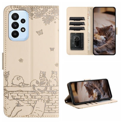Cat Embossing Pattern Leather Phone Case with Lanyard, For Samsung Galaxy A54, For Samsung Galaxy A05s, For Samsung Galaxy A15, For Samsung Galaxy S23 FE, For Samsung Galaxy S23 Ultra, For Samsung Galaxy S23, For Samsung Galaxy S20 FE                  ...