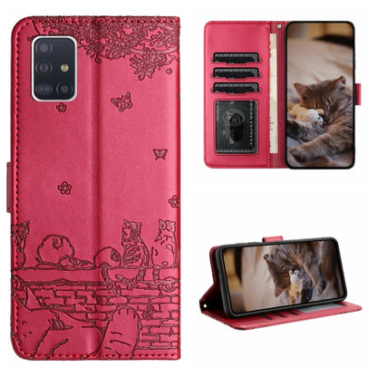 Cat Embossing Pattern Leather Phone Case with Lanyard, For Samsung Galaxy A32 5G, For Samsung Galaxy S21, For Samsung Galaxy S21+, For Samsung Galaxy S21 Ultra, For Samsung Galaxy A12, For Samsung Galaxy A71, For Samsung Galaxy A51