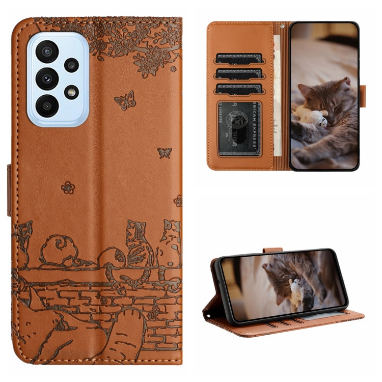 Cat Embossing Pattern Leather Phone Case with Lanyard, For Samsung Galaxy A13 4G, For Samsung Galaxy S22 Ultra, For Samsung Galaxy S22+, For Samsung Galaxy S22, For Samsung Galaxy A22 5G, For Samsung Galaxy S21 FE, For Samsung Galaxy A72               ...
