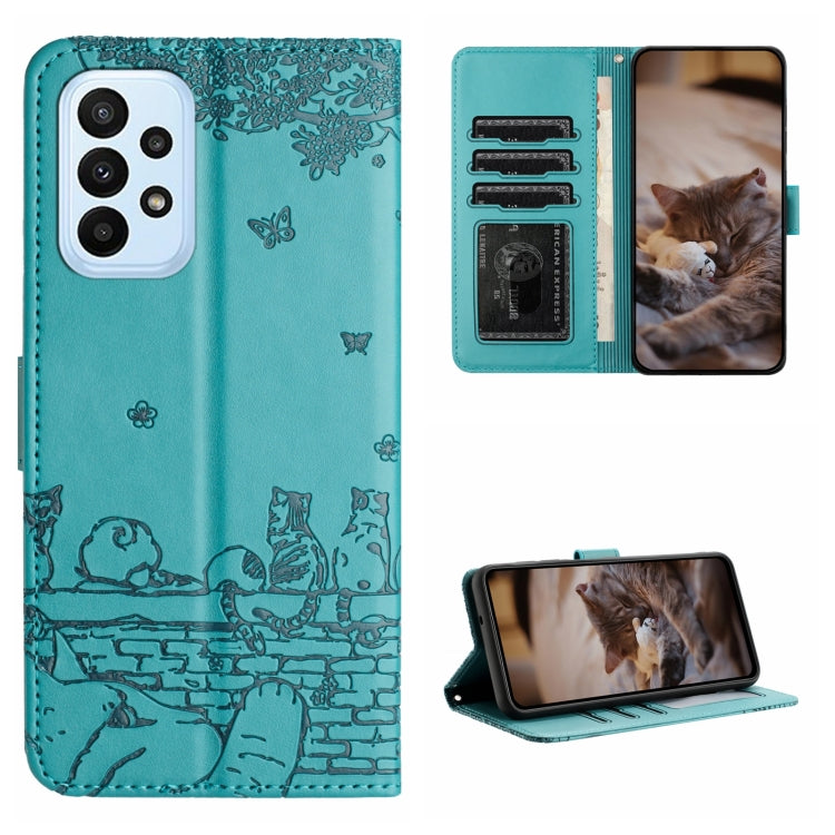 Cat Embossing Pattern Leather Phone Case with Lanyard, For Samsung Galaxy A13 4G, For Samsung Galaxy S22 Ultra, For Samsung Galaxy S22+, For Samsung Galaxy S22, For Samsung Galaxy A22 5G, For Samsung Galaxy S21 FE, For Samsung Galaxy A72               ...