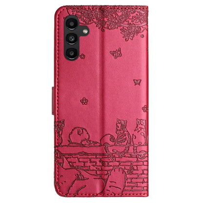 Cat Embossing Pattern Leather Phone Case with Lanyard, For Samsung Galaxy A54, For Samsung Galaxy A05s, For Samsung Galaxy A15, For Samsung Galaxy S23 FE, For Samsung Galaxy S23 Ultra, For Samsung Galaxy S23, For Samsung Galaxy S20 FE                  ...