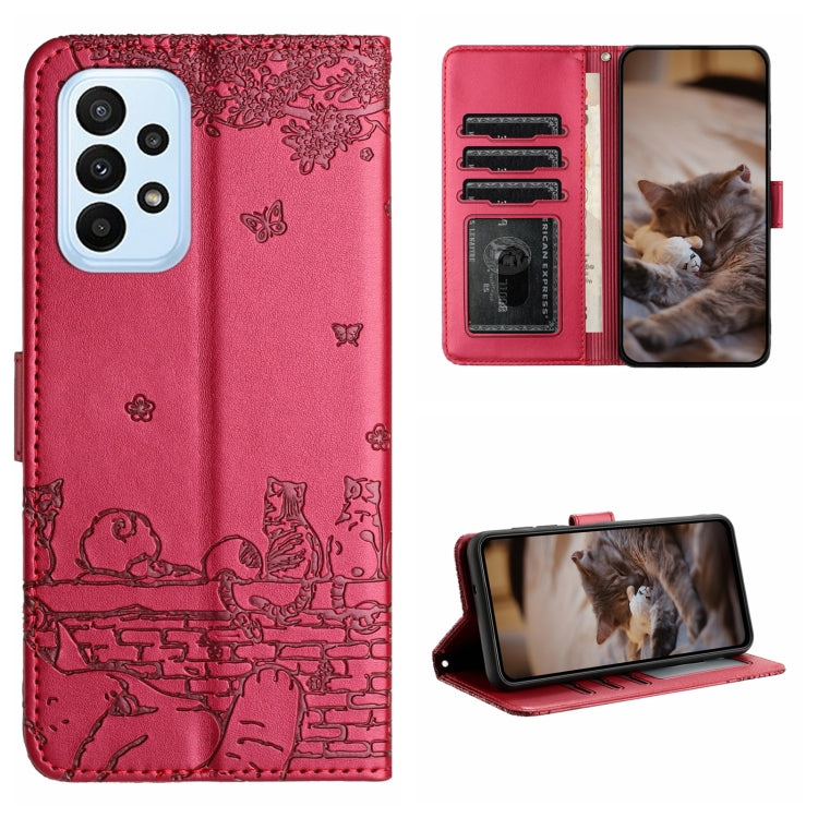 Cat Embossing Pattern Leather Phone Case with Lanyard, For Samsung Galaxy A13 4G, For Samsung Galaxy S22 Ultra, For Samsung Galaxy S22+, For Samsung Galaxy S22, For Samsung Galaxy A22 5G, For Samsung Galaxy S21 FE, For Samsung Galaxy A72               ...