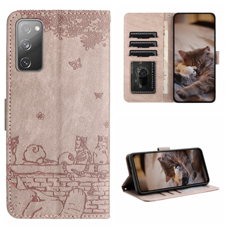 Cat Embossing Pattern Leather Phone Case with Lanyard, For Samsung Galaxy A54, For Samsung Galaxy A05s, For Samsung Galaxy A15, For Samsung Galaxy S23 FE, For Samsung Galaxy S23 Ultra, For Samsung Galaxy S23, For Samsung Galaxy S20 FE                  ...