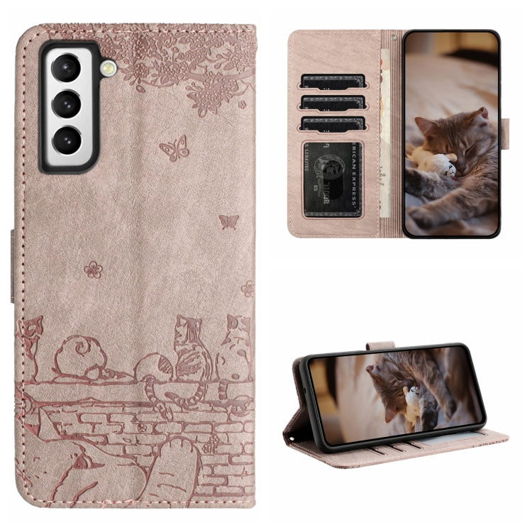 Cat Embossing Pattern Leather Phone Case with Lanyard, For Samsung Galaxy A13 4G, For Samsung Galaxy S22 Ultra, For Samsung Galaxy S22+, For Samsung Galaxy S22, For Samsung Galaxy A22 5G, For Samsung Galaxy S21 FE, For Samsung Galaxy A72               ...