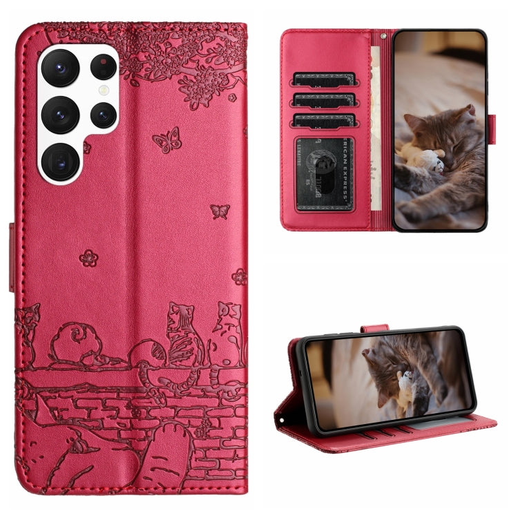 Cat Embossing Pattern Leather Phone Case with Lanyard, For Samsung Galaxy A13 4G, For Samsung Galaxy S22 Ultra, For Samsung Galaxy S22+, For Samsung Galaxy S22, For Samsung Galaxy A22 5G, For Samsung Galaxy S21 FE, For Samsung Galaxy A72               ...