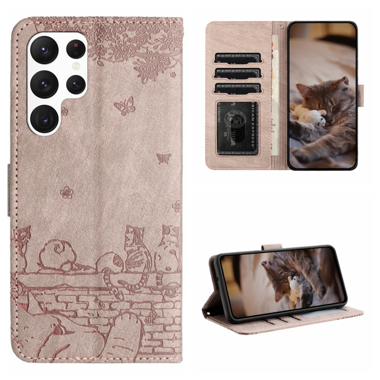 Cat Embossing Pattern Leather Phone Case with Lanyard, For Samsung Galaxy A13 4G, For Samsung Galaxy S22 Ultra, For Samsung Galaxy S22+, For Samsung Galaxy S22, For Samsung Galaxy A22 5G, For Samsung Galaxy S21 FE, For Samsung Galaxy A72               ...