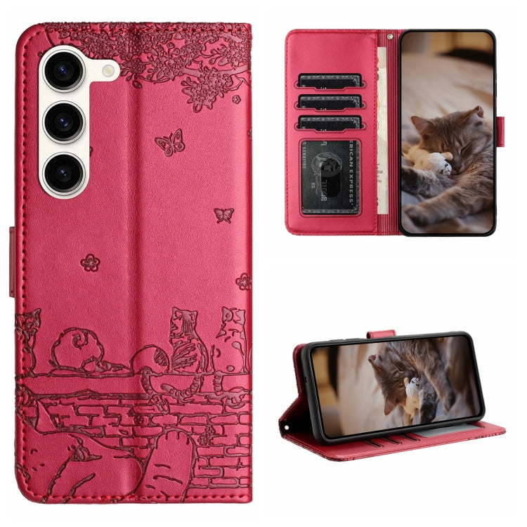 Cat Embossing Pattern Leather Phone Case with Lanyard, For Samsung Galaxy A54, For Samsung Galaxy A05s, For Samsung Galaxy A15, For Samsung Galaxy S23 FE, For Samsung Galaxy S23 Ultra, For Samsung Galaxy S23, For Samsung Galaxy S20 FE                  ...