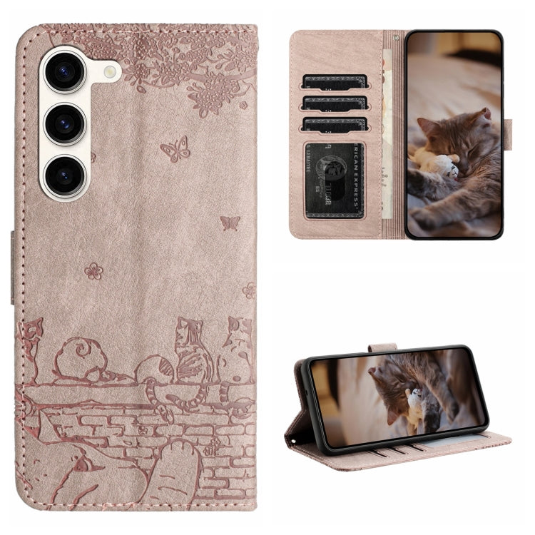 Cat Embossing Pattern Leather Phone Case with Lanyard, For Samsung Galaxy A54, For Samsung Galaxy A05s, For Samsung Galaxy A15, For Samsung Galaxy S23 FE, For Samsung Galaxy S23 Ultra, For Samsung Galaxy S23, For Samsung Galaxy S20 FE                  ...