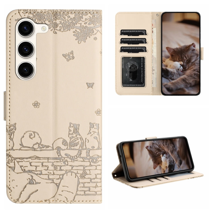 Cat Embossing Pattern Leather Phone Case with Lanyard, For Samsung Galaxy A54, For Samsung Galaxy A05s, For Samsung Galaxy A15, For Samsung Galaxy S23 FE, For Samsung Galaxy S23 Ultra, For Samsung Galaxy S23, For Samsung Galaxy S20 FE                  ...