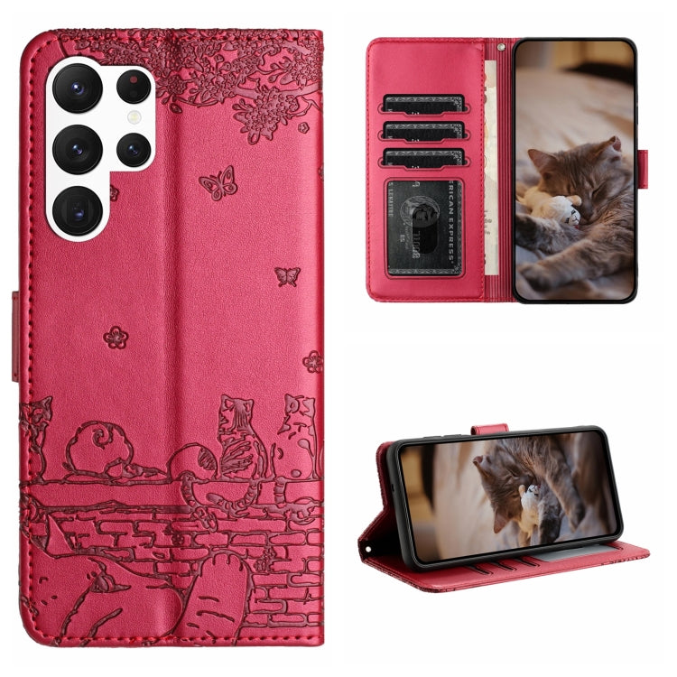 Cat Embossing Pattern Leather Phone Case with Lanyard, For Samsung Galaxy A54, For Samsung Galaxy A05s, For Samsung Galaxy A15, For Samsung Galaxy S23 FE, For Samsung Galaxy S23 Ultra, For Samsung Galaxy S23, For Samsung Galaxy S20 FE                  ...