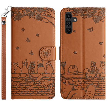Cat Embossing Pattern Leather Phone Case with Lanyard, For Samsung Galaxy A54, For Samsung Galaxy A05s, For Samsung Galaxy A15, For Samsung Galaxy S23 FE, For Samsung Galaxy S23 Ultra, For Samsung Galaxy S23, For Samsung Galaxy S20 FE                  ...
