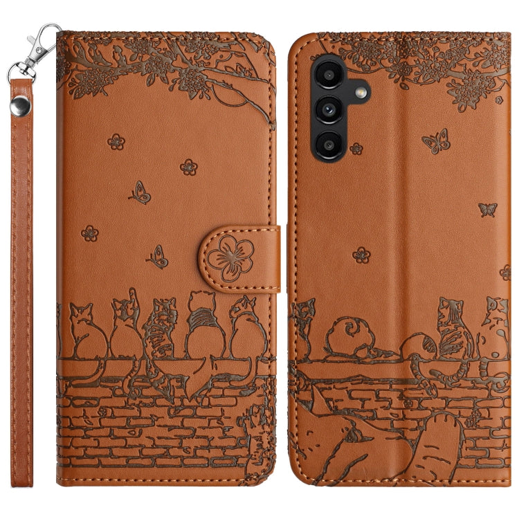 Cat Embossing Pattern Leather Phone Case with Lanyard, For Samsung Galaxy A54, For Samsung Galaxy A05s, For Samsung Galaxy A15, For Samsung Galaxy S23 FE, For Samsung Galaxy S23 Ultra, For Samsung Galaxy S23, For Samsung Galaxy S20 FE                  ...