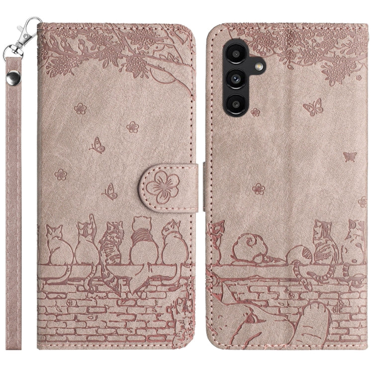 Cat Embossing Pattern Leather Phone Case with Lanyard, For Samsung Galaxy A54, For Samsung Galaxy A05s, For Samsung Galaxy A15, For Samsung Galaxy S23 FE, For Samsung Galaxy S23 Ultra, For Samsung Galaxy S23, For Samsung Galaxy S20 FE                  ...