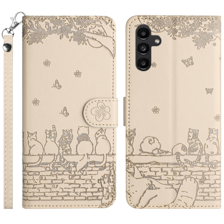 Cat Embossing Pattern Leather Phone Case with Lanyard, For Samsung Galaxy A54, For Samsung Galaxy A05s, For Samsung Galaxy A15, For Samsung Galaxy S23 FE, For Samsung Galaxy S23 Ultra, For Samsung Galaxy S23, For Samsung Galaxy S20 FE                  ...