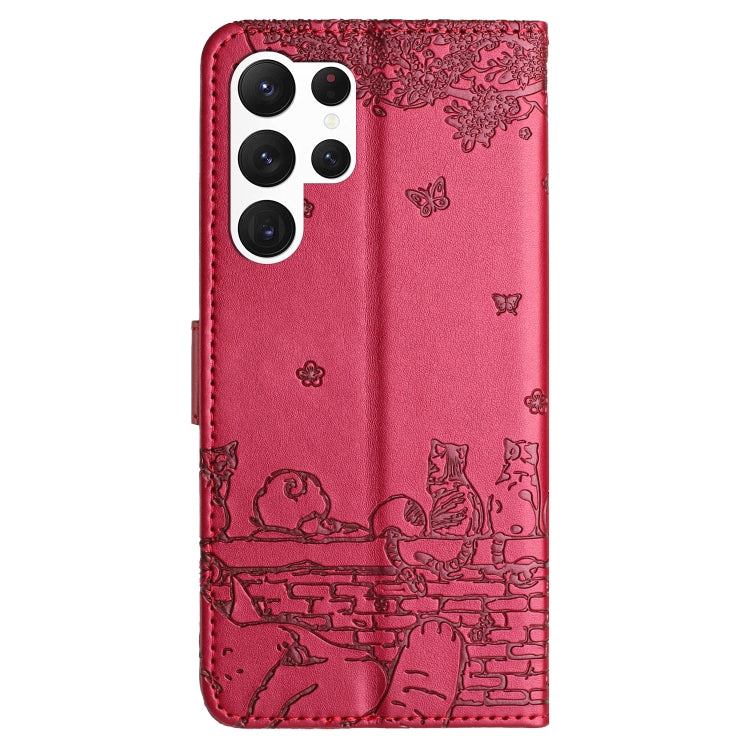 Cat Embossing Pattern Leather Phone Case with Lanyard, For Samsung Galaxy S24 Ultra, For Samsung Galaxy A24, For Samsung Galaxy A15 5G, For Samsung Galaxy A14, For Samsung Galaxy S24+, For Samsung Galaxy A55, For Samsung Galaxy S24, For Samsung Galaxy ...