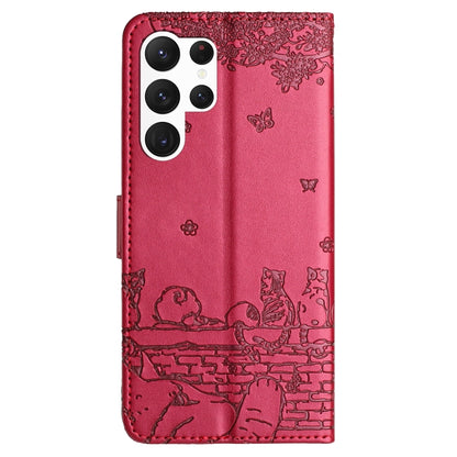 Cat Embossing Pattern Leather Phone Case with Lanyard, For Samsung Galaxy S24 Ultra, For Samsung Galaxy A24, For Samsung Galaxy A15 5G, For Samsung Galaxy A14, For Samsung Galaxy S24+, For Samsung Galaxy A55, For Samsung Galaxy S24, For Samsung Galaxy ...