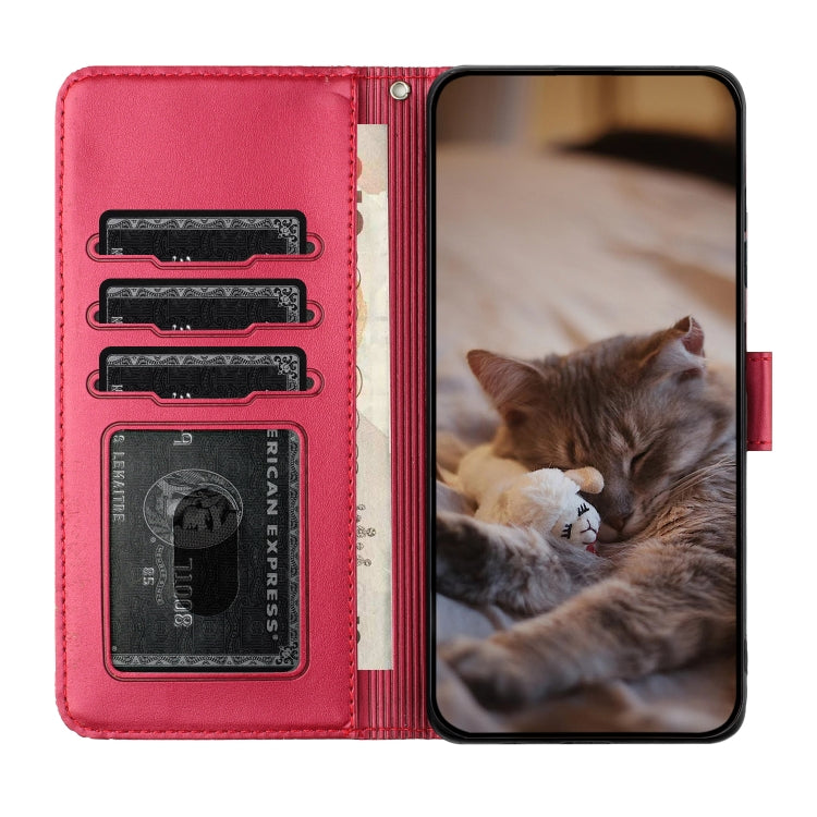 Cat Embossing Pattern Leather Phone Case with Lanyard, For Samsung Galaxy S24 Ultra, For Samsung Galaxy A24, For Samsung Galaxy A15 5G, For Samsung Galaxy A14, For Samsung Galaxy S24+, For Samsung Galaxy A55, For Samsung Galaxy S24, For Samsung Galaxy ...