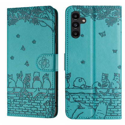 Cat Embossing Pattern Leather Phone Case with Lanyard, For Samsung Galaxy A54, For Samsung Galaxy A05s, For Samsung Galaxy A15, For Samsung Galaxy S23 FE, For Samsung Galaxy S23 Ultra, For Samsung Galaxy S23, For Samsung Galaxy S20 FE                  ...