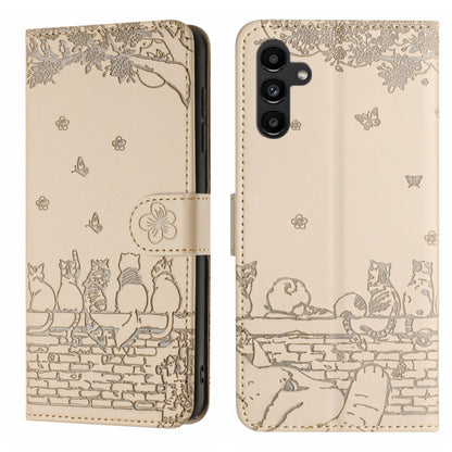Cat Embossing Pattern Leather Phone Case with Lanyard, For Samsung Galaxy A54, For Samsung Galaxy A05s, For Samsung Galaxy A15, For Samsung Galaxy S23 FE, For Samsung Galaxy S23 Ultra, For Samsung Galaxy S23, For Samsung Galaxy S20 FE                  ...
