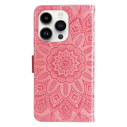 Embossed Sunflower Leather Phone Case, For iPhone 15 Pro Max, For iPhone 15 Pro, For iPhone 15 Plus, For iPhone 15