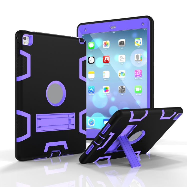 Shockproof PC + Silicone Protective Case，with Holder, For Samsung Galaxy Tab A 10.1 (2019) T510, For Samsung Galaxy Tab A 10.5 T590, For Samsung Galaxy Tab S5e T720, For iPad Air, For iPad 9.7(2017), For iPad Pro 10.5 inch (2017), For iPad Pro 11 (2018...