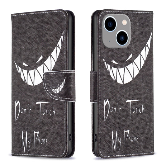 Colored Drawing Pattern Leather Phone Case, For iPhone 15 Plus, For iPhone 15