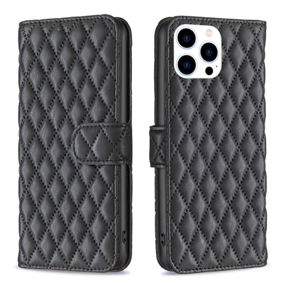 Diamond Lattice Wallet Flip Leather Phone Case, For iPhone 17e / 16e, For iPhone 17 Pro Max, For iPhone 17 Pro, For iPhone 17, For iPhone Air, For iPhone 16 Pro Max, For iPhone 16 Pro, For iPhone 16 Plus