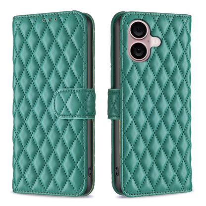Diamond Lattice Wallet Flip Leather Phone Case, For iPhone 16, For iPhone 15 Pro Max, For iPhone 15 Pro, For iPhone 15 Plus, For iPhone 15