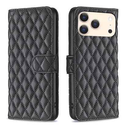 Diamond Lattice Wallet Flip Leather Phone Case, For iPhone 18 Pro/17 Pro, For iPhone 18 Pro Max/17 Pro Max, For iPhone 17e / 16e, For iPhone 17, For iPhone Air, For iPhone 16 Pro Max, For iPhone 16 Pro, For iPhone 16 Plus