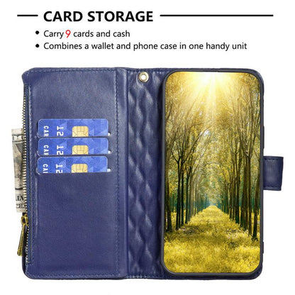 Diamond Lattice Zipper Wallet Leather Flip Phone Case, For iPhone 18 Pro/17 Pro, For iPhone 18 Pro Max/17 Pro Max, For iPhone 17, For iPhone 17 Air, For iPhone 16 Pro Max, For iPhone 16 Pro, For iPhone 16 Plus, For iPhone 16