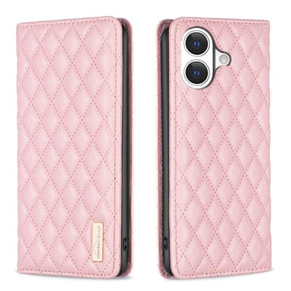 Diamond Lattice Magnetic Leather Flip Phone Case, For iPhone 17 Pro Max, For iPhone 17 Pro, For iPhone 17, For iPhone Air, For iPhone 16 Pro Max, For iPhone 16 Pro, For iPhone 16 Plus, For iPhone 16