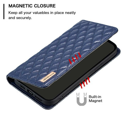 Diamond Lattice Magnetic Leather Flip Phone Case, For iPhone 18 Pro/17 Pro, For iPhone 18 Pro Max/17 Pro Max, For iPhone 17, For iPhone 17 Air, For iPhone 16 Pro Max, For iPhone 16 Pro, For iPhone 16 Plus, For iPhone 16