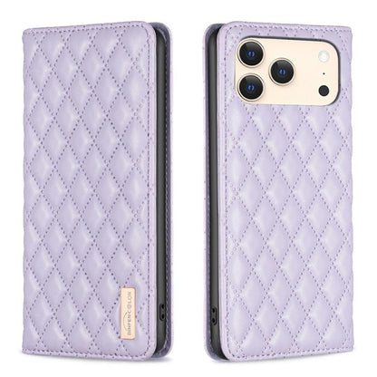 Diamond Lattice Magnetic Leather Flip Phone Case, For iPhone 18 Pro/17 Pro, For iPhone 18 Pro Max/17 Pro Max, For iPhone 17, For iPhone 17 Air, For iPhone 16 Pro Max, For iPhone 16 Pro, For iPhone 16 Plus, For iPhone 16