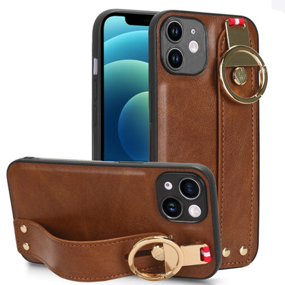 Wristband Leather Back Phone Case, For iPhone 12 mini