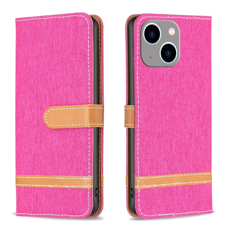 Color Block Denim Texture Leather Phone Case, For iPhone 15 Pro, For iPhone 15 Plus, For iPhone 15