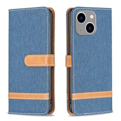 Color Block Denim Texture Leather Phone Case, For iPhone 15 Pro, For iPhone 15 Plus, For iPhone 15