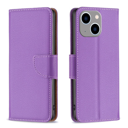 Litchi Texture Pure Color Flip Leather Phone Case, For iPhone 15 Plus, For iPhone 15