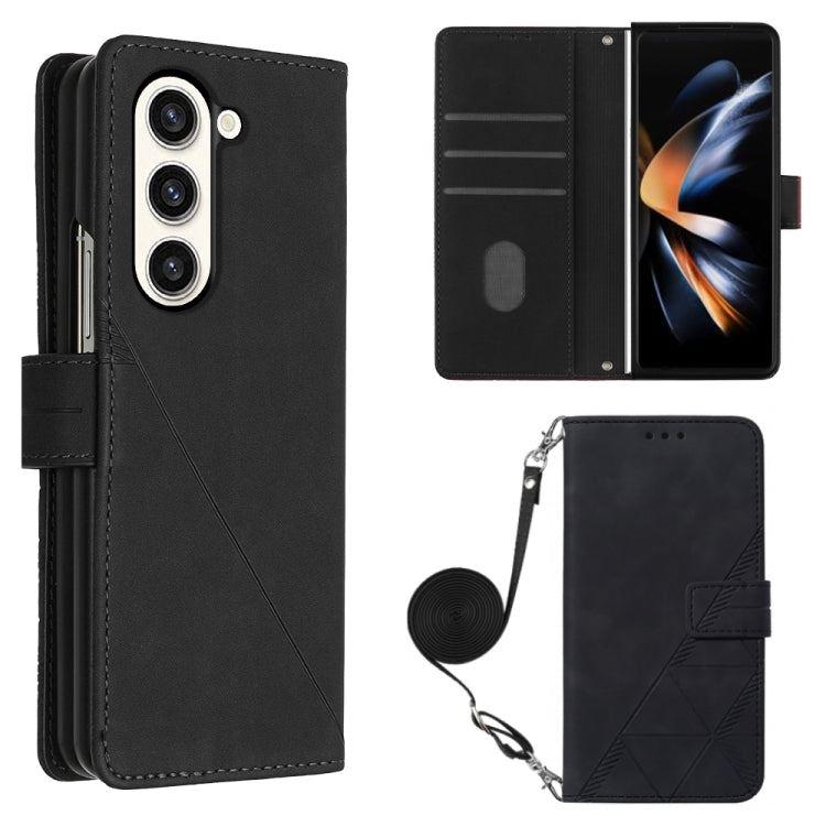 Crossbody 3D Embossed Flip Leather Phone Case, For Samsung Galaxy A25 5G / A24, For Samsung Galaxy A15, For Samsung Galaxy Z Fold5 5G, For Samsung Galaxy A05, For Samsung Galaxy Z Flip5 5G, For Samsung Galaxy S23 FE 5G, For Samsung Galaxy A05s