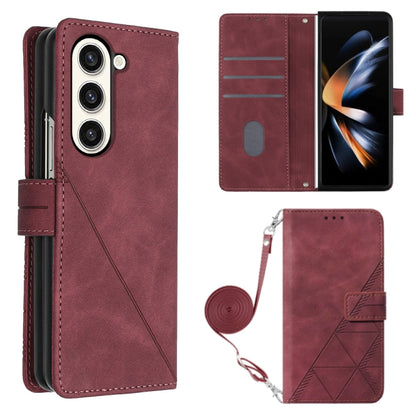 Crossbody 3D Embossed Flip Leather Phone Case, For Samsung Galaxy A15, For Samsung Galaxy Z Fold5 5G, For Samsung Galaxy A25 5G / A24, For Samsung Galaxy S23 FE 5G, For Samsung Galaxy A05, For Samsung Galaxy Z Flip5 5G, For Samsung Galaxy A05s