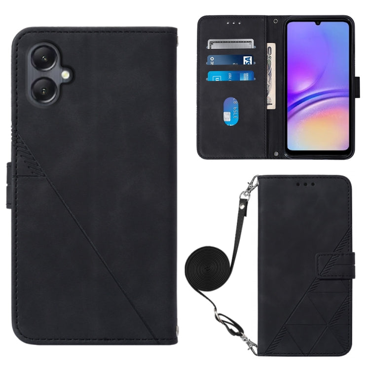 Crossbody 3D Embossed Flip Leather Phone Case, For Samsung Galaxy A25 5G / A24, For Samsung Galaxy A15, For Samsung Galaxy Z Fold5 5G, For Samsung Galaxy A05, For Samsung Galaxy Z Flip5 5G, For Samsung Galaxy S23 FE 5G, For Samsung Galaxy A05s
