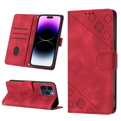 Skin-feel Embossed Leather Phone Case, For iPhone 16, For iPhone 15 Pro Max, For iPhone 15 Pro, For iPhone 15 Plus, For iPhone 15, For iPod Touch 7 / 6 / 5