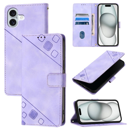 Skin-feel Embossed Leather Phone Case, For iPhone 17 Pro Max, For iPhone 17 Pro, For iPhone 17, For iPhone Air, For iPhone SE 2024, For iPhone 16 Pro Max, For iPhone 16 Pro, For iPhone 16 Plus