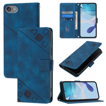 Skin-feel Embossed Leather Phone Case, For iPhone 16, For iPhone 15 Pro Max, For iPhone 15 Pro, For iPhone 15 Plus, For iPhone 15, For iPod Touch 7 / 6 / 5