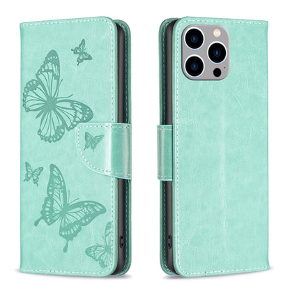 Embossing Two Butterflies Pattern Leather Phone Case, For iPhone 16 Pro Max, For iPhone 16 Pro, For iPhone 16 Plus, For iPhone 16, For iPhone 15 Pro Max, For iPhone 15 Pro, For iPhone 15 Plus, For iPhone 15