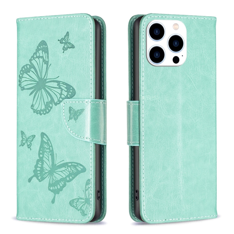 Embossing Two Butterflies Pattern Leather Phone Case, For iPhone 16 Pro Max, For iPhone 16 Pro, For iPhone 16 Plus, For iPhone 16, For iPhone 15 Pro Max, For iPhone 15 Pro, For iPhone 15 Plus, For iPhone 15