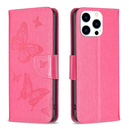 Embossing Two Butterflies Pattern Leather Phone Case, For iPhone 16 Pro Max, For iPhone 16 Pro, For iPhone 16 Plus, For iPhone 16, For iPhone 15 Pro Max, For iPhone 15 Pro, For iPhone 15 Plus, For iPhone 15